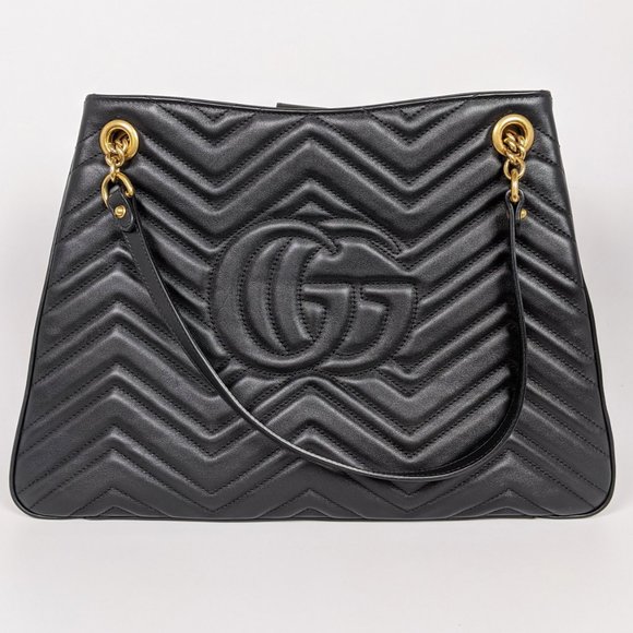 SOLD Gucci Black Marmont Gg Matelasse Tote - Picture 6 of 9